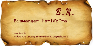 Biswanger Marióra névjegykártya